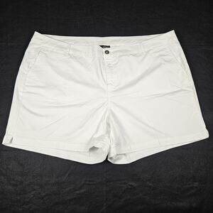 Lane Bryant City Chino Shorts White Cotton Stretch 5" Summer Womens Plus Size 28